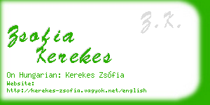 zsofia kerekes business card